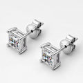 D Color Princess Cut Moissanite Earring s925 Sterling Sliver Plated with 18k White Gold Earrings for Women Fine Jewelry