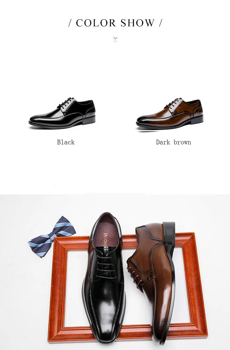 Men Dress Shoes New 2022 Spring High Quality Leather Formal Shoes Classic Business Wedding Sytle Groomsman Mens Shoes