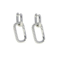 Korean Style Fashion Paper Clip Designer Jewelry Hoop Dangle Earrings for Women Cubic Zirconia Gold Platinum Plated Color