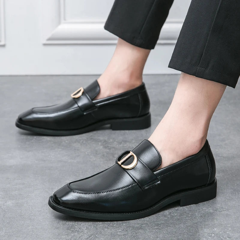 Men Loafers PU Low Heel Professional Classic Comfortable Business Men Shoes Size 38-46