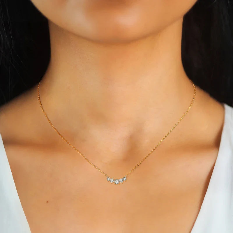 Moissanite Pendant Necklace 925 Silver Original Certified Chain For Women Exquisite Cluster Necklaces Anniversary Jewelry