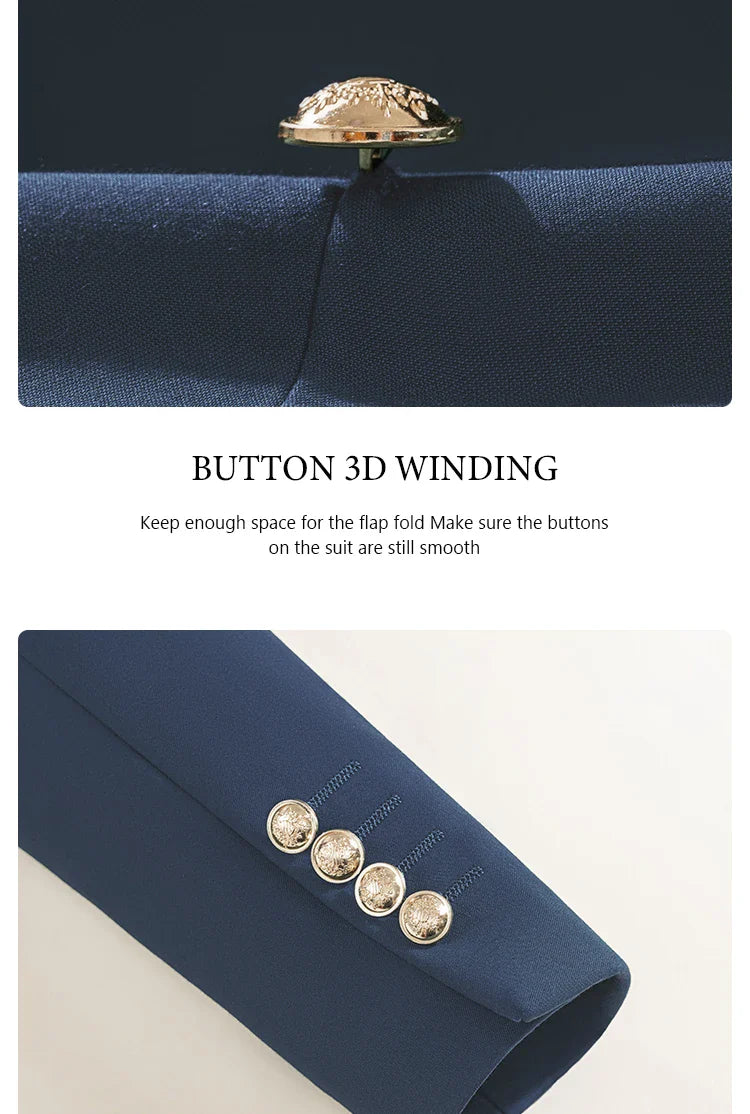 Double-breasted Men's Suit Fashionable and Casual Slim Fit Male Groom Wedding Blazers Party Dress Jacket Coat Pants