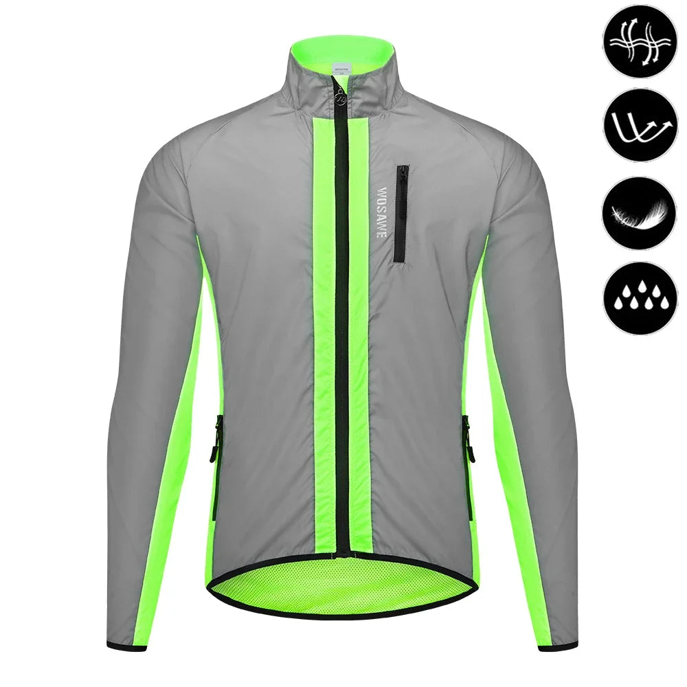 Reflective Cycling Jacket Winter Autumn Bicycle Windbreaker Bike Soft Windproof Waterproof Motorbike Jacket Men Coat