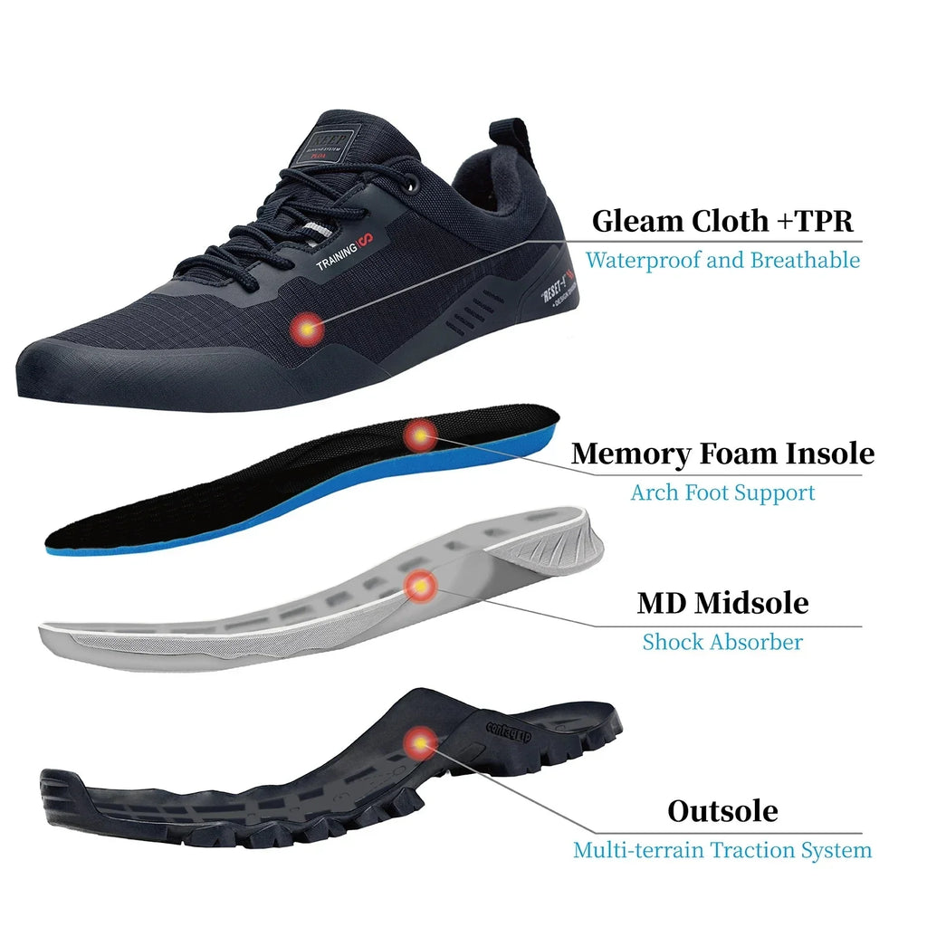Men Non-Slip Sneakers Wear-Resistant Hiking Shoes Men Anti Splash Water Outdoor Sneakers Male Comfort Walking Shoes