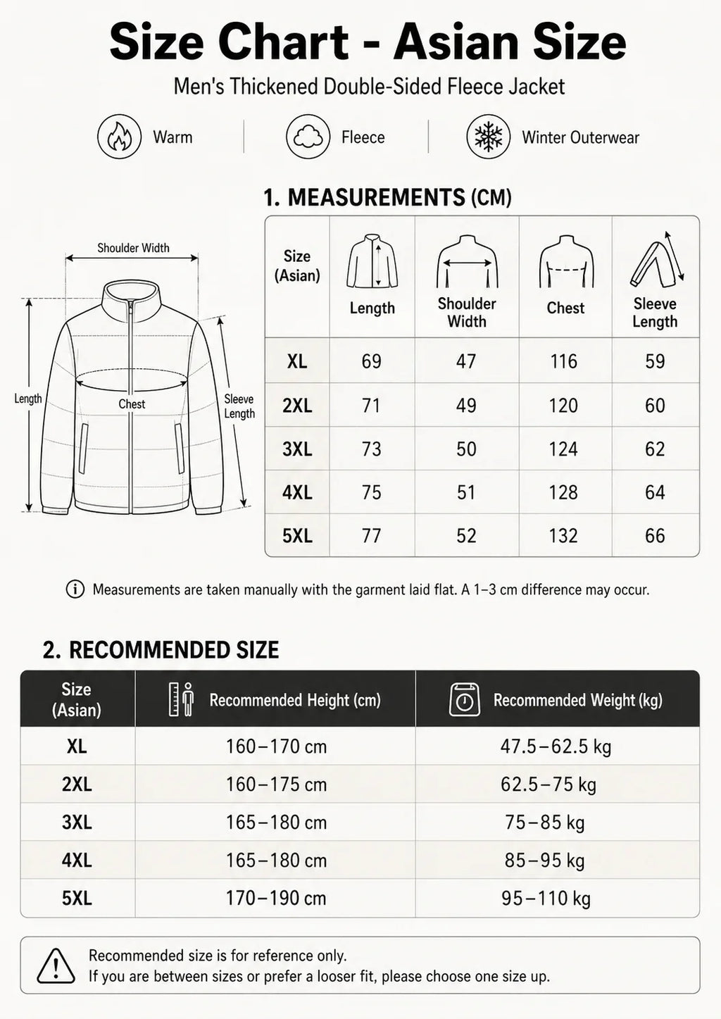 Thickened Double - Sided Polar Fleece Jacket for Men | Autumn/Winter Warm Casual Loose Fit Big Size Coat