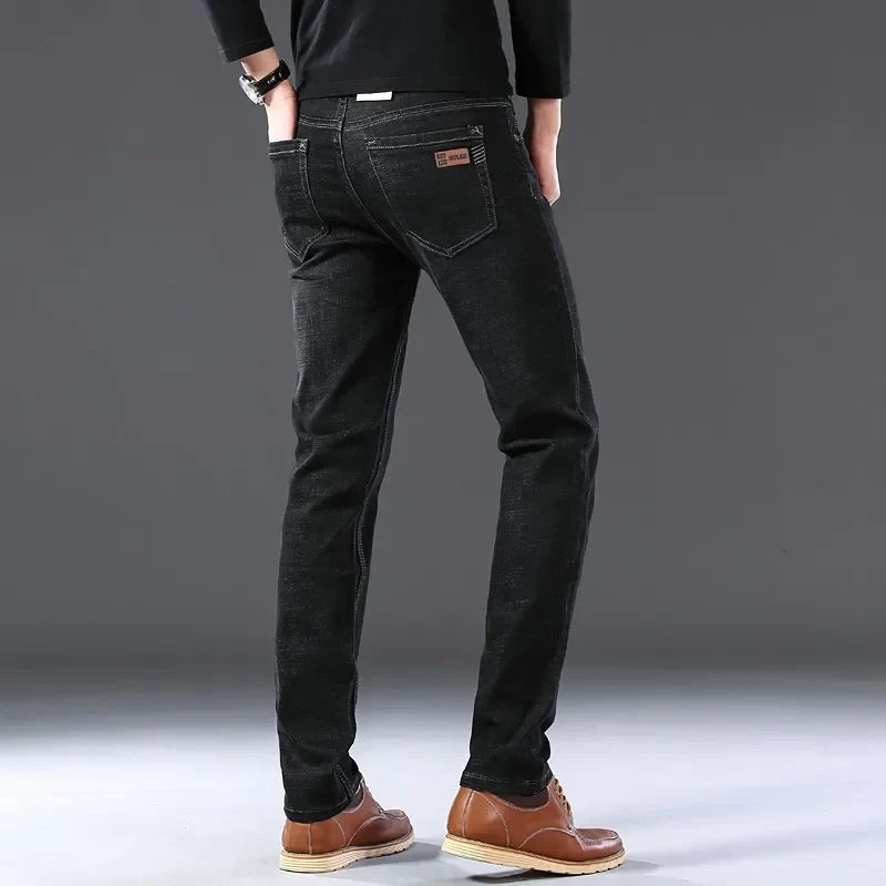2025 Men's Casual Thin And Lightweight  Skinny Jeans Trousers Tight Pants Solid Colors