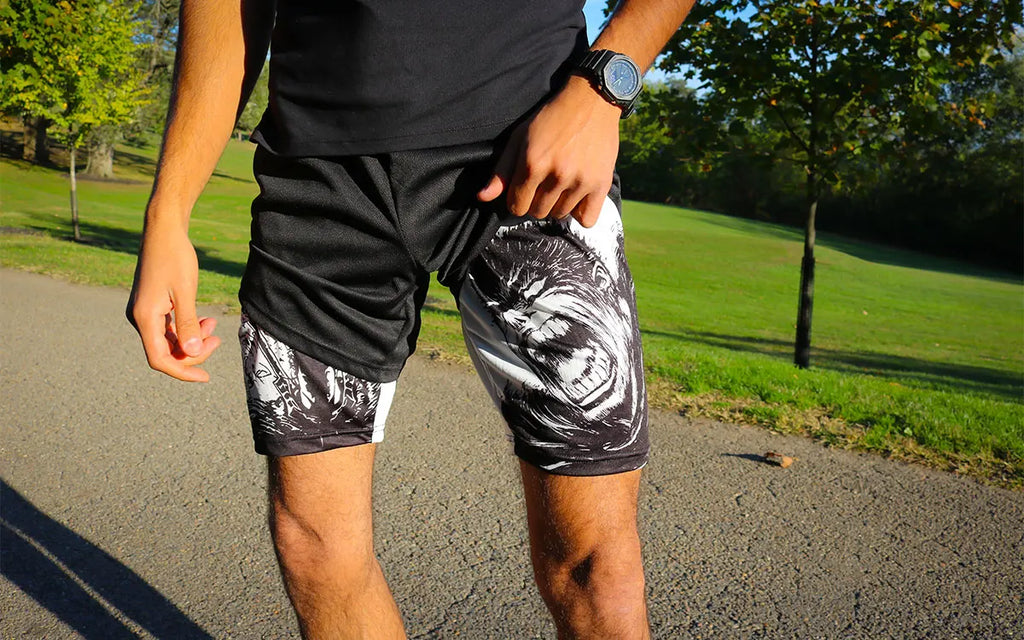 Y2K Summer Men Streetwear Anime Berserk Oversize Active Athletic Gym Short Pants Training Fitness Workout Track Shorts Clothes
