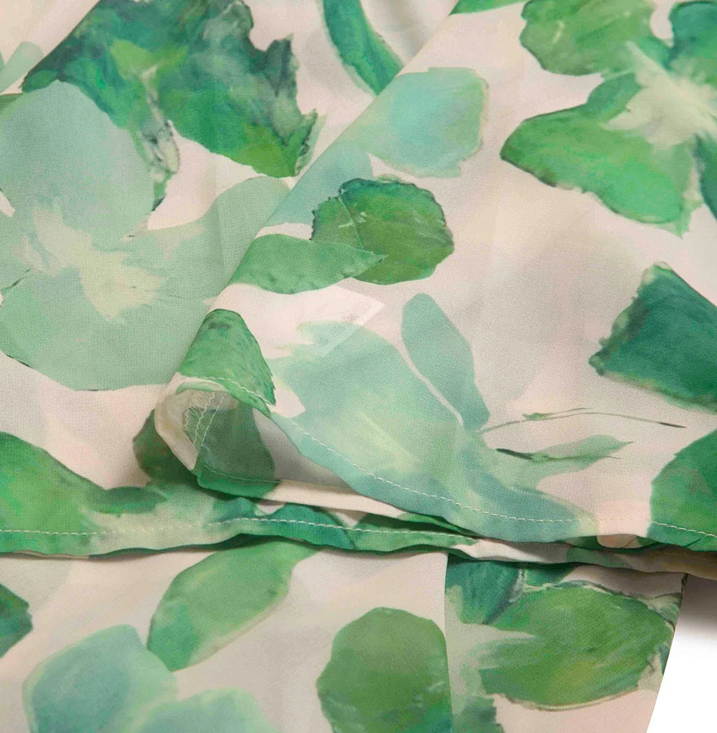 2025 Dresses Women's New Belted Chiffon Print V-neck Chic Slim Long Dress Fashion Elegant Holiday Street Women's Dress