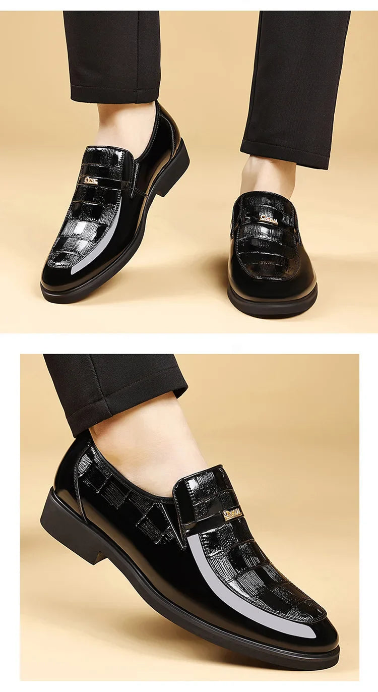 Spring New Men's Business Formal Leather Shoes Solid Color Fashion Casual Shoes Male British Pointed Toe Dress Shoe Man