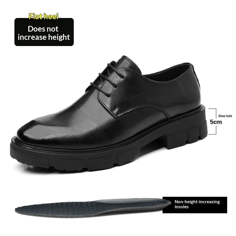 8-10cm Height Increasing Shoes for Men Platform Breathable Lift Casual Inside High Shoes Business Dress Elevator Leather Shoes