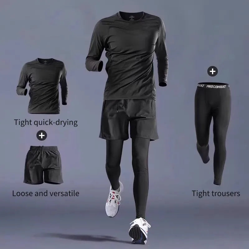 2025 new sports suit, men's running gear, suitable for leisure and outdoor fitness
