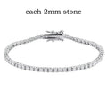 2-6.5mm Real Moissanite Tennis Bracelet for Women Christmas Gift Platinum Plated 100% 925 Sterling Silver Wedding Jewelry