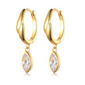 0.4 Carat Marquise Cut Moissanite Diamond Huggies Hoop Earrings with Certificates 925 Sterling Silver Drop Earring for Women Men