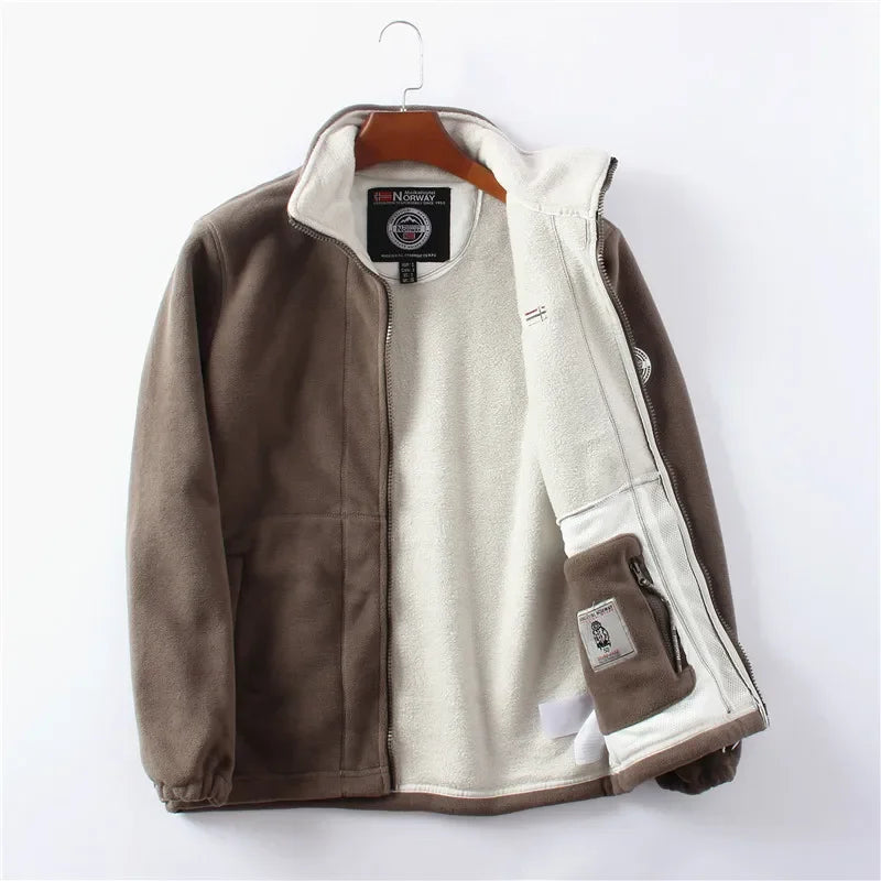 Thickened Double - Sided Polar Fleece Jacket for Men | Autumn/Winter Warm Casual Loose Fit Big Size Coat