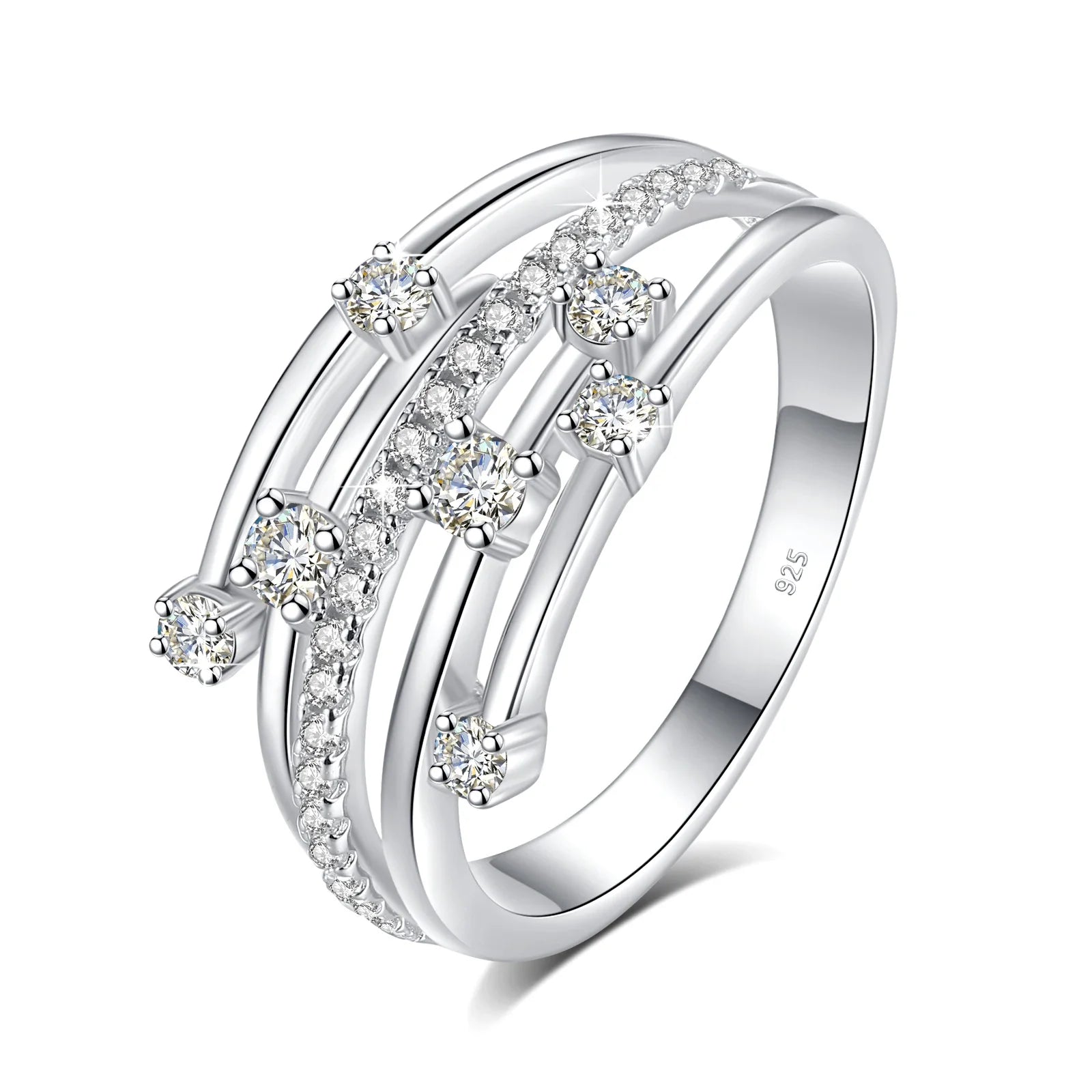 Trending Wedding Band Moissanite Ring With Certificate Genuine Silver 925 Enagement Jewel Gift For Women Positive Stones