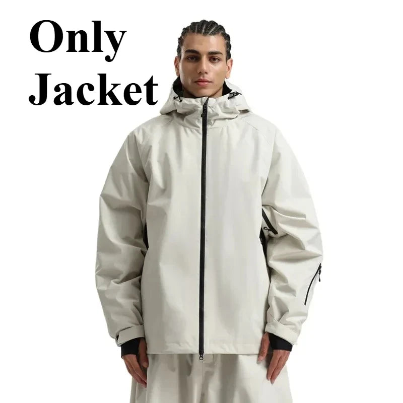 SNOW Winter Ski Jacket Men Waterproof Insulated Snow Tops Super Loose Snowboard Clothes Breathable Windproof Skiing Hoodies