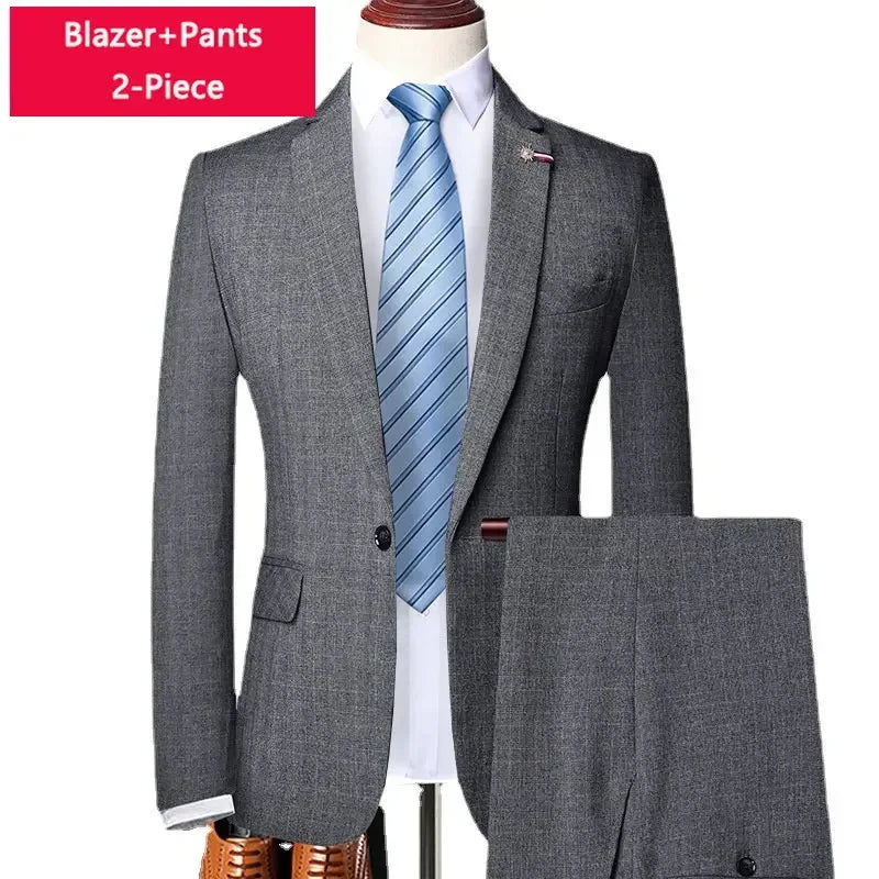 S-6XL Jacket Vest Pants Casual Plaid Retro Business Men's Suit 3Pcs or 2Pcs Set Groom Wedding Dress Blazer Waistcoat Trousers