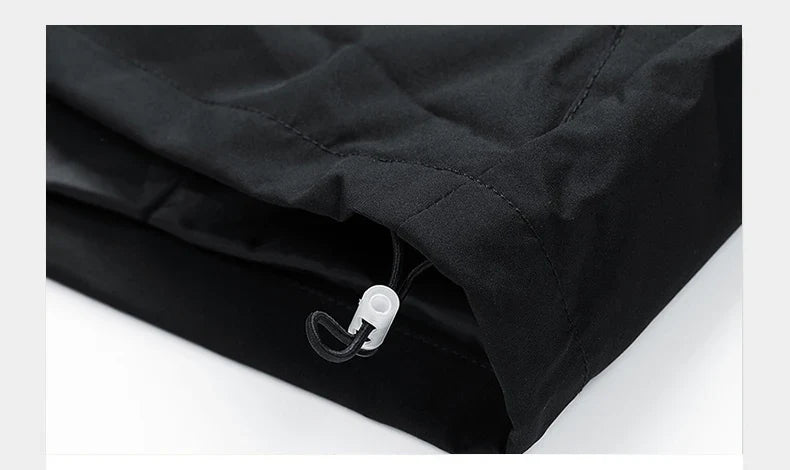 Windbreakers Men Hooded Jacket Zipper Coat Cargo Waterproof Black Bomber Camping Loose Thin Softshell Hooded Hiking Jacket
