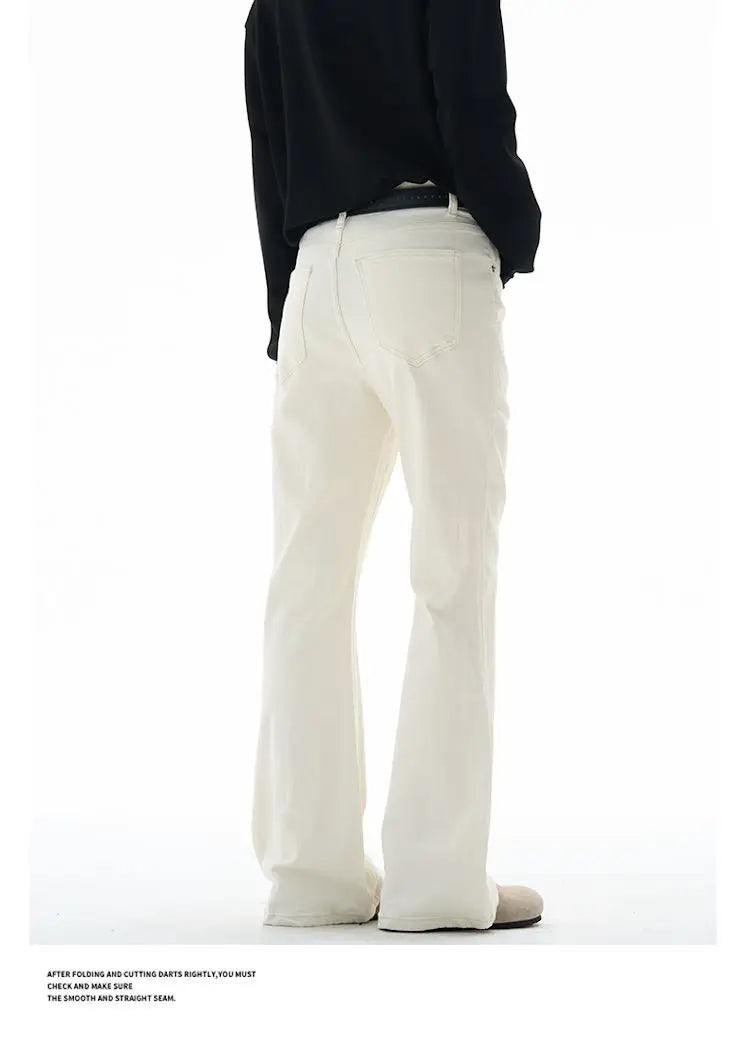 Fashion Men's Vintage Disco Flared Pants Solid Stretch Slim Fit Trousers Hippie Style Casual Wide Leg Pants Male Streetwear