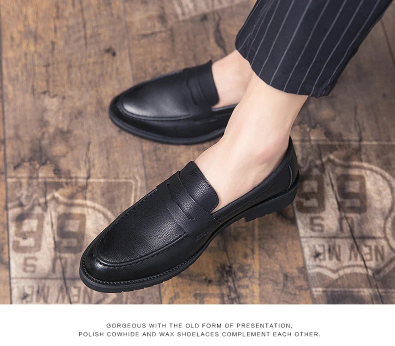 Men's Dress Shoes Formal Office Leather Brogues Shoes Male High Quality Casual Business Shoes Men Social Leather Loafers For Man