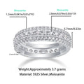 GRA Certified Moissanite Eternity Band Rings for Women s925 Sterling Silver Plated 18k White Gold Wedding Man‘s Rings