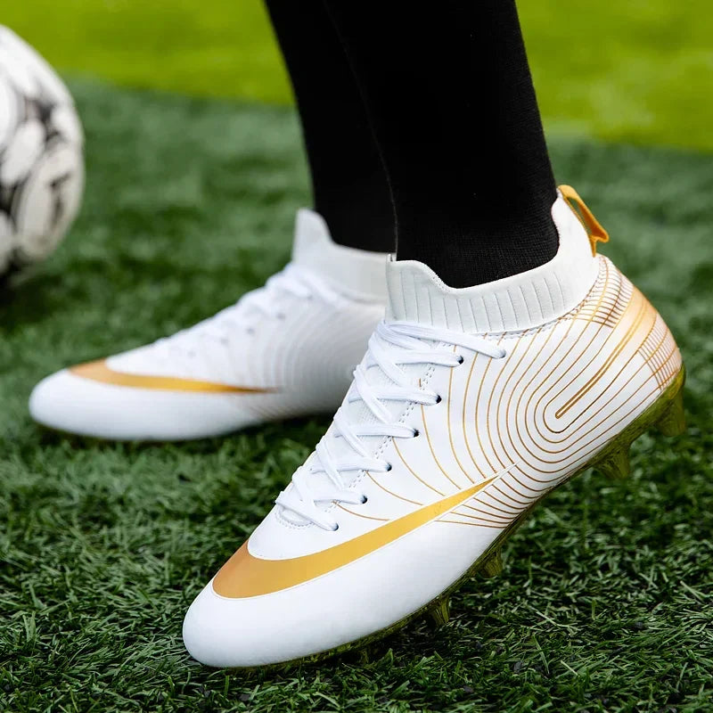 Professional Men Ankle Football Boots Outdoor Grass Cleats Unisex Soccer Shoes Long Spikes Tf Football Shoes Chuteira Society
