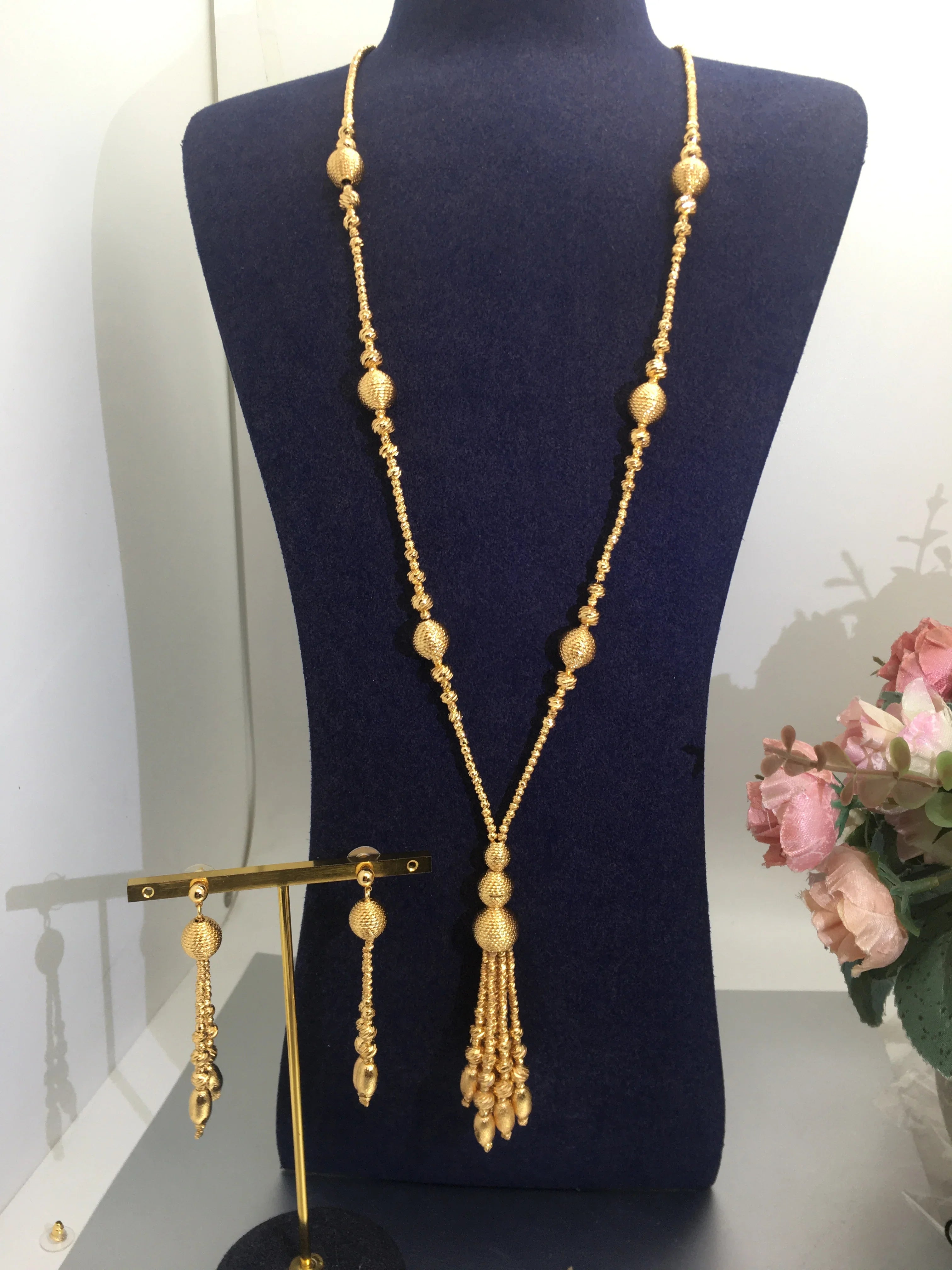 2PCS Luxury Waterdrop Indian Bridal Jewelry Set for Women Wedding Party Dubai Style Trendy Fashion
