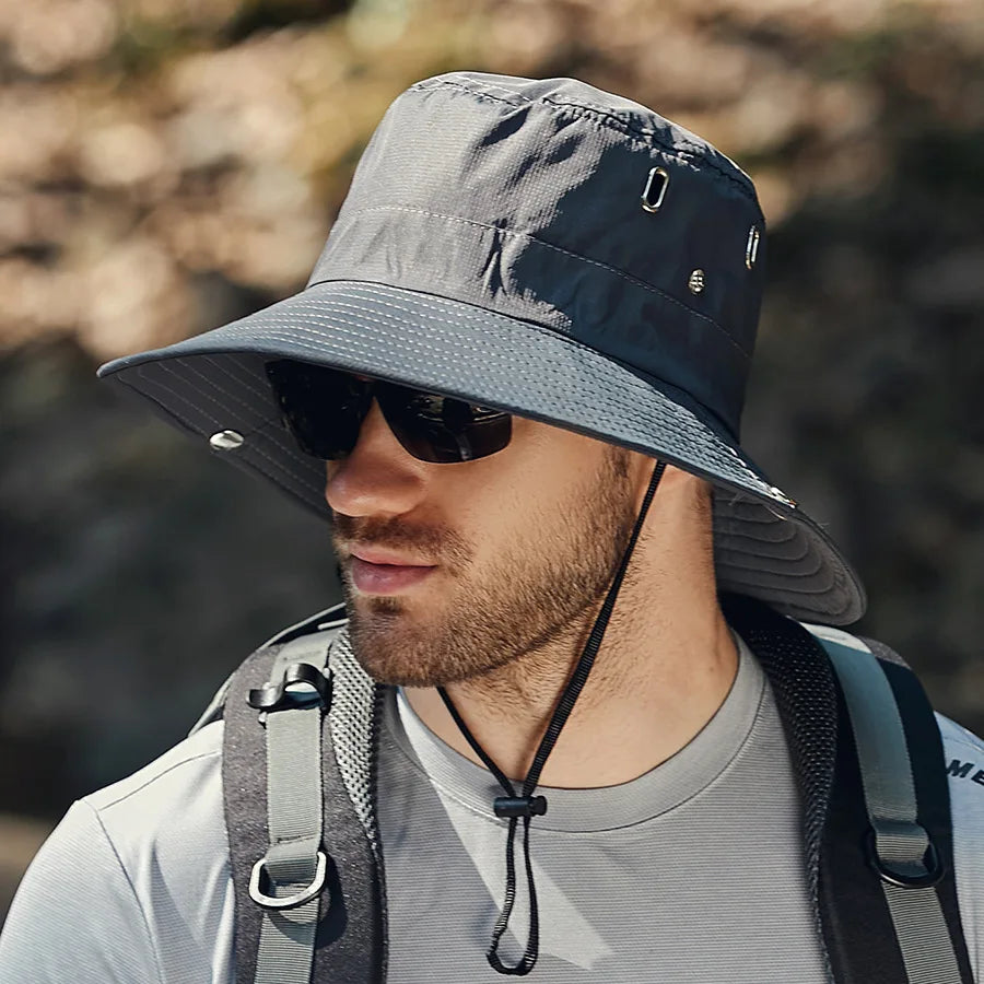Men's Sunshade Large Eaves Sun Hat Riding Hiking Fishing Outdoor fisherman's Cap