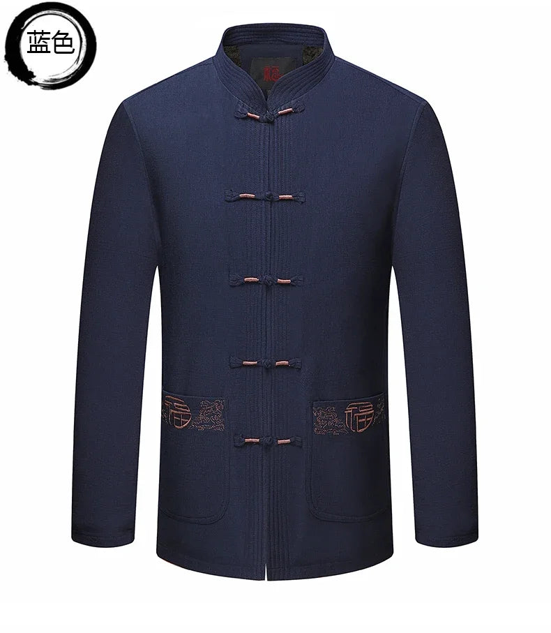 Spring and Autumn New Middle-aged and Elderly Men Father Tang Jacket Chinese Style Hanfu National Wind Grandpa Coat Jacket