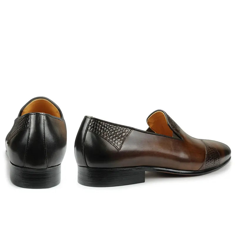 Fashion Men Dress Driving Shoes Genuine Cow Leather Casual One-step Loafers Shoe Handmade Simplicity Luxury Leather Shoe