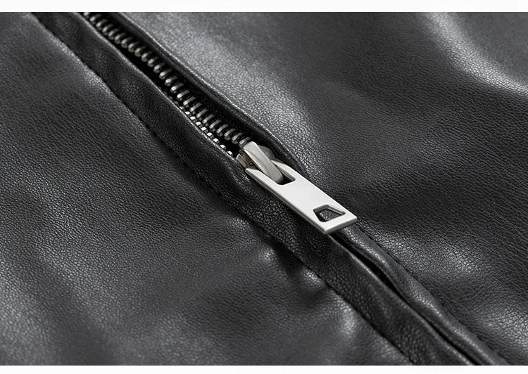 Spring Autumn Cool Luxury Short Black Soft Light Pu Leather Jacket Men Zipper Casual Mens Jackets and Coats Fashion