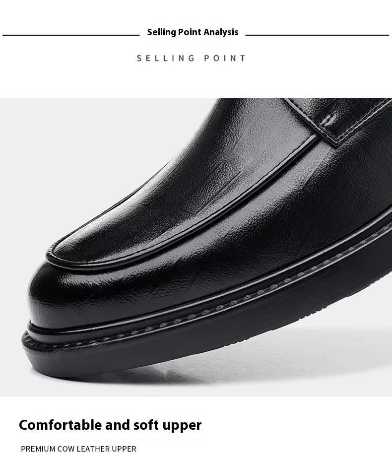 Big Size Elevator Shoes Men Leather Shoes Height Increasing Shoes For Man Increase Insole 6-8CM Invisible Heightening Lift Shoes