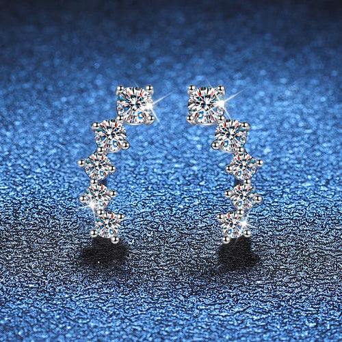 1.16cttw Full Moissanite Stud Earrings for Women Gemstones Lab Diamond Studs Earrings 925 Sterling Silver Fine Jewelry