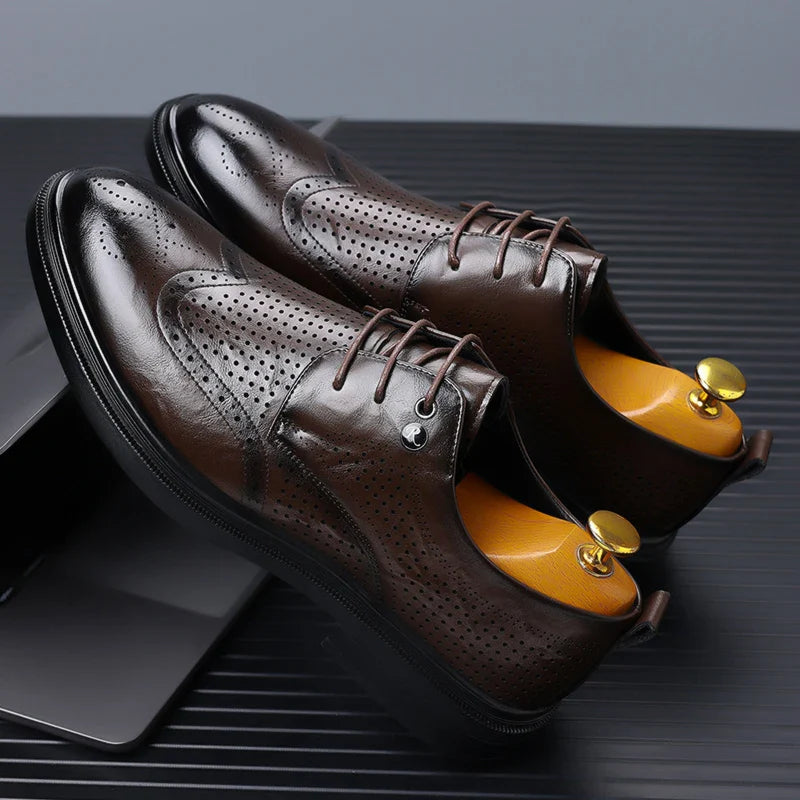 Handmade Men's Oxford Shoes designer Brogue Men Leather Shoes Luxury Fashion Wedding Shoe Business Office Men's Shoes Size 38-44