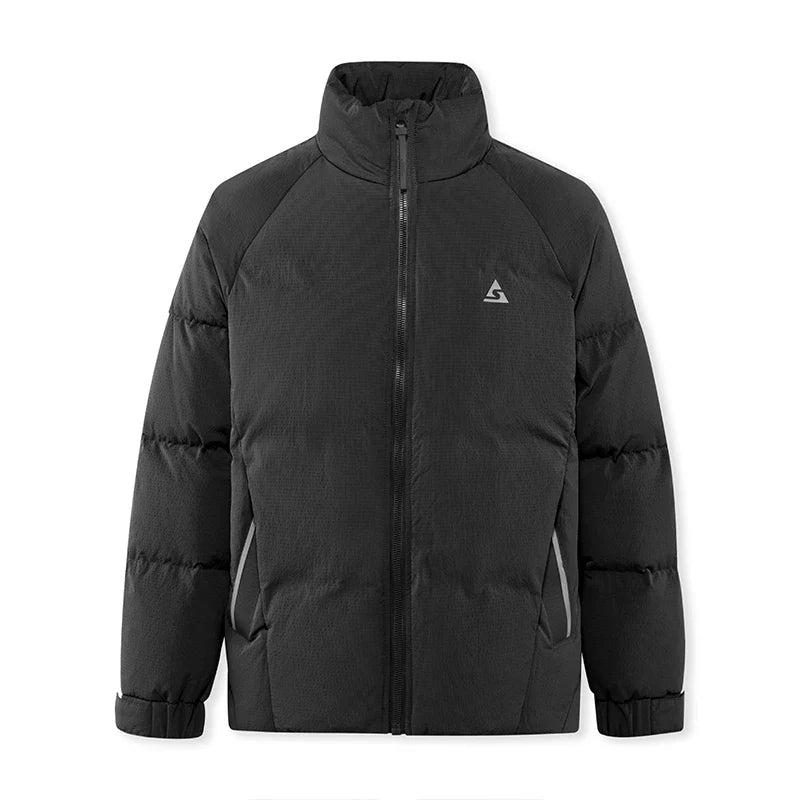 Down Jacket Men 2024 Winter New Outdoor Texture Printed Coat Loose Raglan Sleeve Stand-Up Collar Trendy Down Jacket