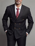 Men Suits Men's Two Piece Suit Double Breasted Man Fashionable and Slim-fitting Design Groom Wedding Dress Casual Striped Fabric