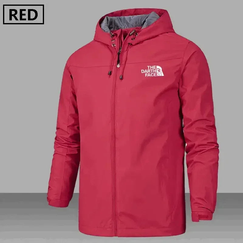 Men's Windproof and Waterproof Windbreaker, Pilot Zipper Hooded Overcoat, Spring and Autumn Mountaineering Casual Jacket 2025