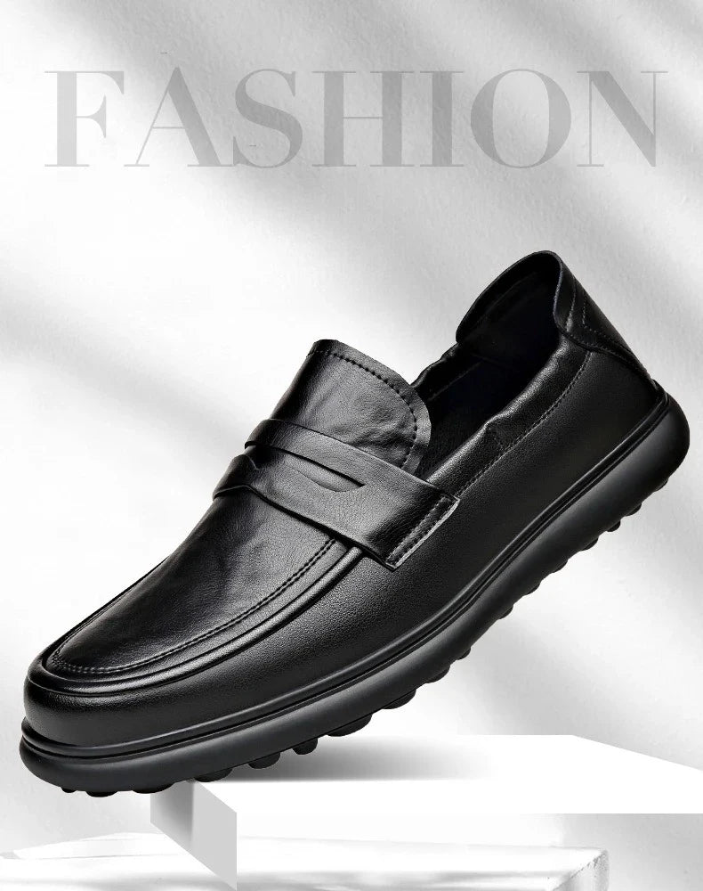 Spring Autumn New Genuine Leather Shoes for Men Black Fashion Business Casual Shoes Male High Quality Designer Loafers Man