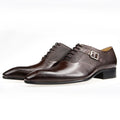 Mens Formal Genuine Leather Shoes Fashion Zapato Social Male Wedding Dress Loafer Weave Printing Lace-up Daily Brogue Shoes