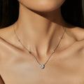 925 Sterling Silver Luxury Round Clear AAAAA Zircon Pendant Necklace For Women Wedding Engagement Bridal Fine Jewelry