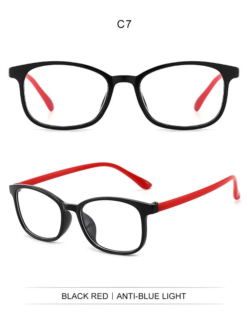 CRIXLAIS Fashion Square Computer Glasses For Children Vintage Prescription Eyeglasses Frames Kids Anti Blue Light Eyewear UV400