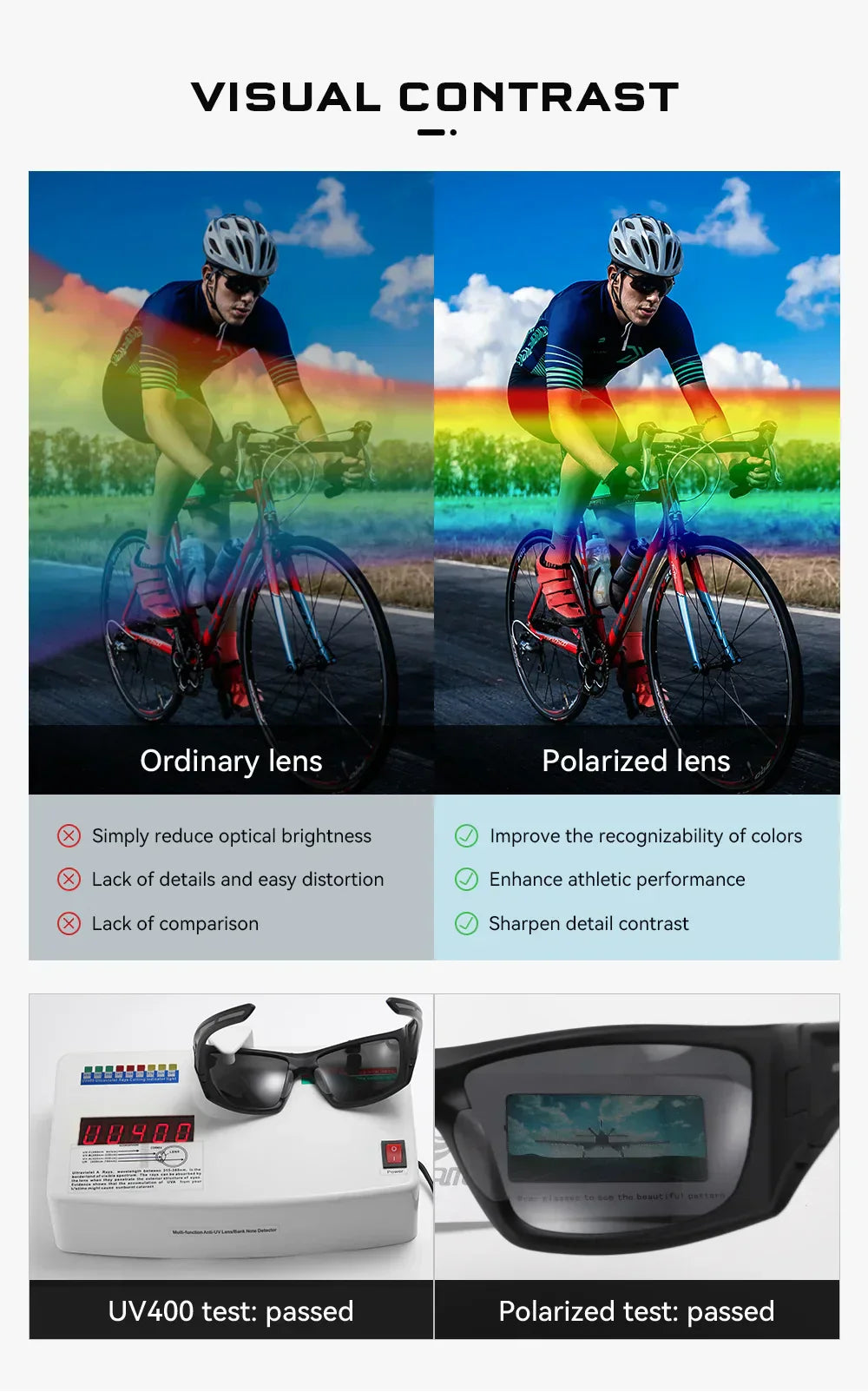 Outdoor Sports Polarized Sunglasses Men's Fishing TR90 Frame UV Protection Lens Shield Sun Glasses Women Eyewear with Box
