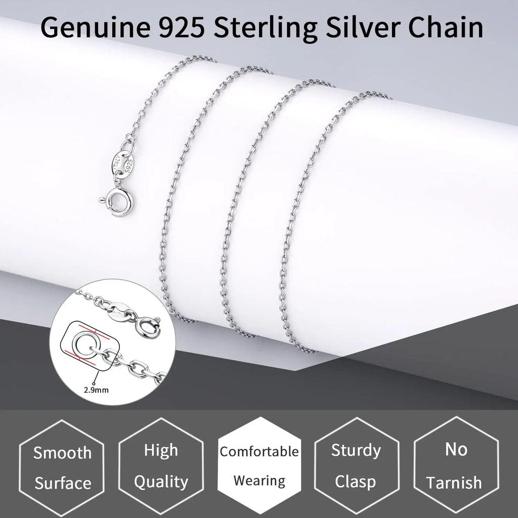 925 Sterling Silver O-Chain Necklace with Lobster Clasp Adjustable Basic Chain for Women Pendant Beads DIY