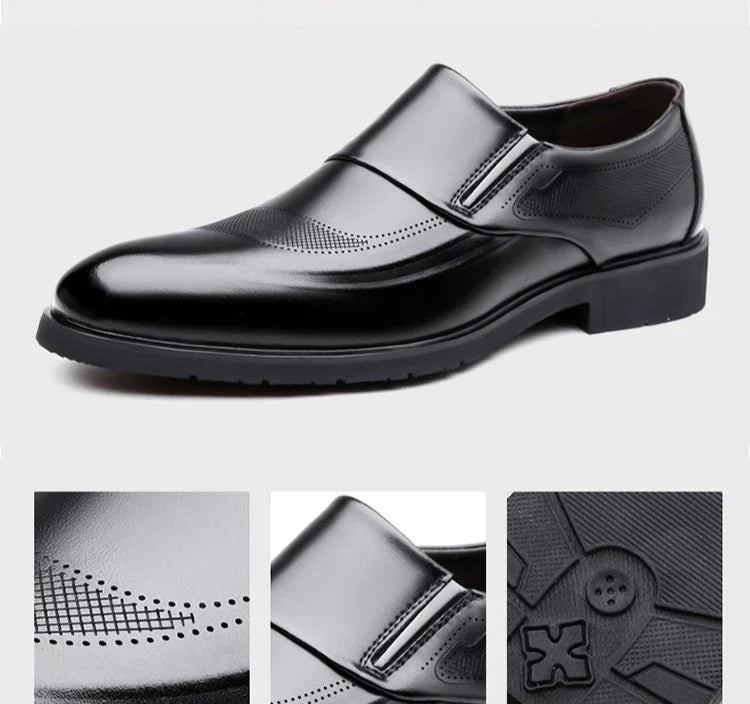 2026 New Designer Leather Shoes for Men Spring Autumn Business Casual Shoes Male Fashion Solid Color Wedding Shoe Man
