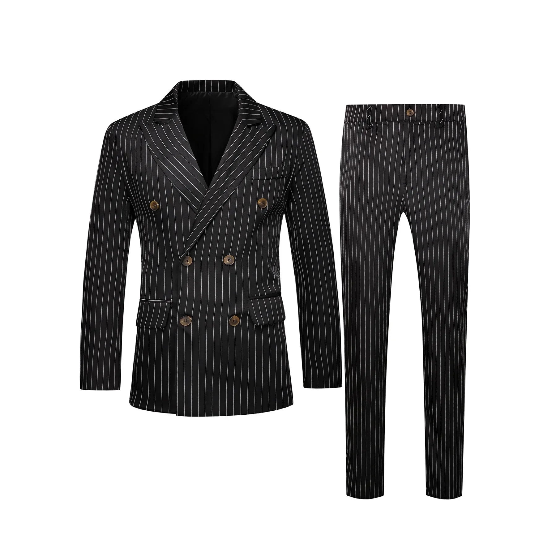 High-quality European and American Men's Clothing, Formal Suits with Stripes, Trousers for Business, Formal Dinners, Weddings