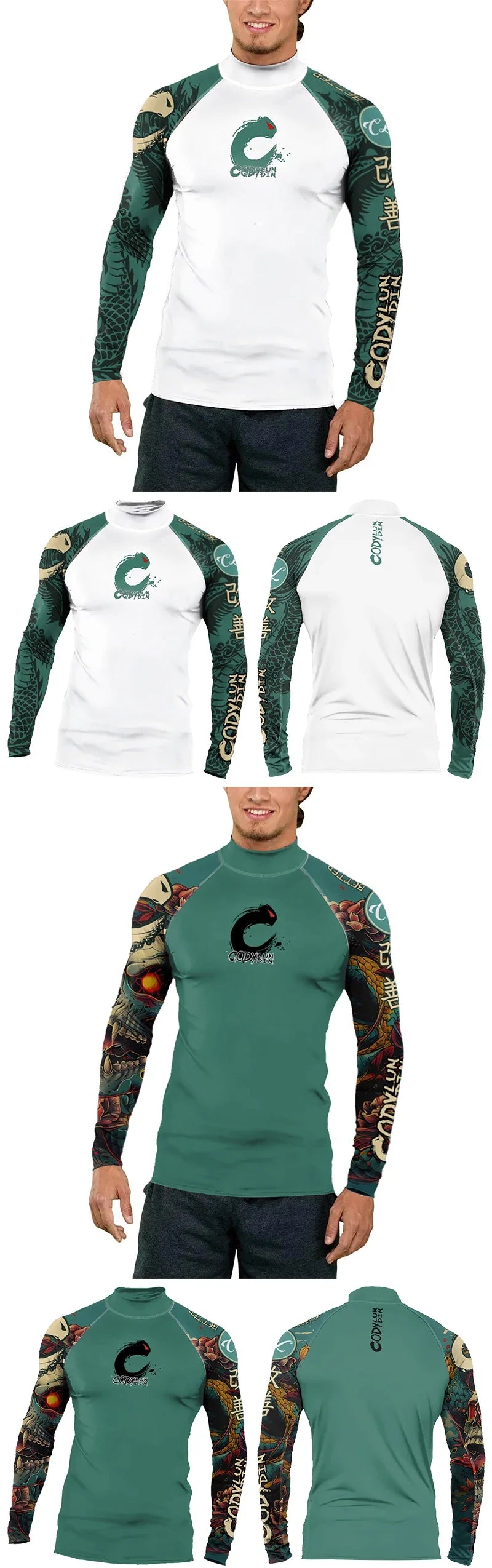Men's Sports T -shirt Quickly Drying Bodybuilding Fitness Tight Rashguard UV Protection Swimsuit Swimming Shirt Surfing Rash