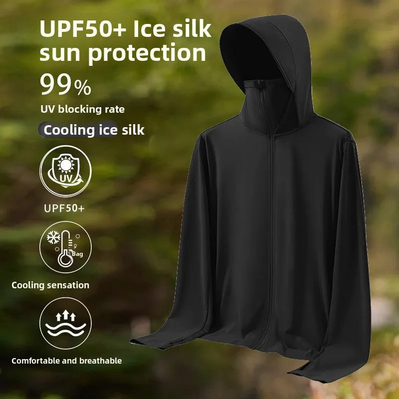 UV Protection Ice Silk Cool Feeling Sun Protection Clothing Lightweight Breathable Fishing Jacket Outdoor Sports Shirt