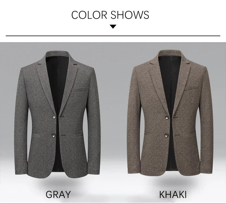 Brand 2026 Spring Autumn Retro Style Suit Blazers for Man 2 Button Slim Fit Social Business Blazer Jackets Men