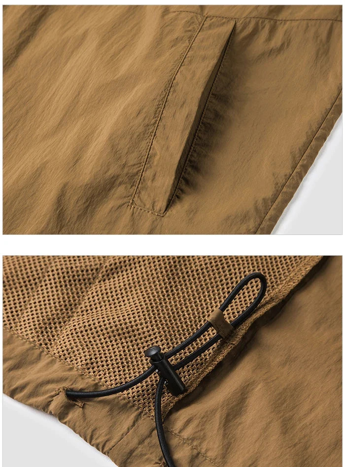 Jacket Men'S Summer Foldable Storage Top Simple Casual Style Hooded Couple