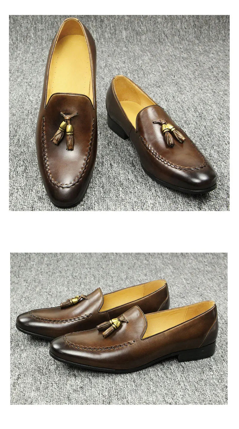Office Loafers Men Shoes Made Pure Cowhide Leather Zapatos Para Hombres Dress Business Daily Footwears Breathable Fast Delivery